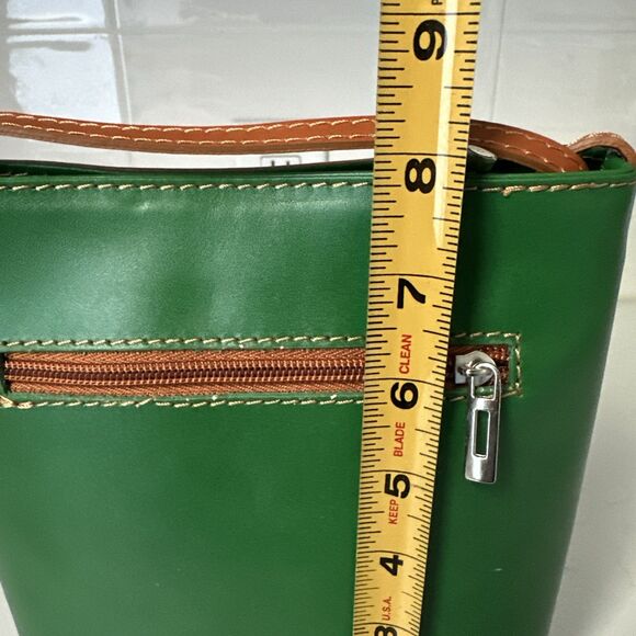 Green Vera Pelle Purse Genuine Italian Leather Crossbody Handbag New - Picture 9 of 10